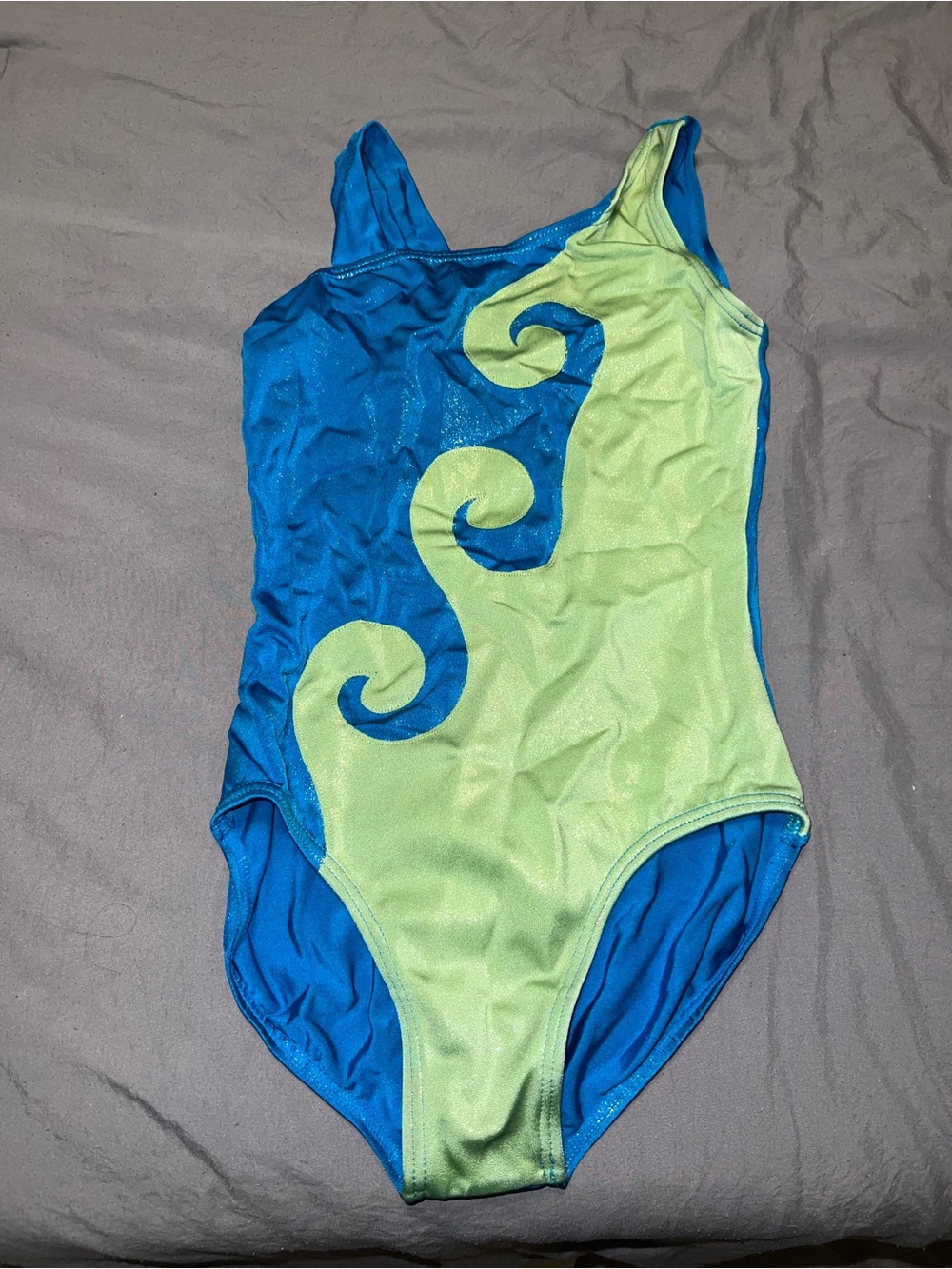 balera Blue and Green Shimmer Dance Leotard